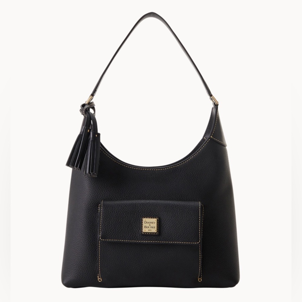 Dooney & Bourke Pebble Grain Hobo Black Leather Shoulder Bag